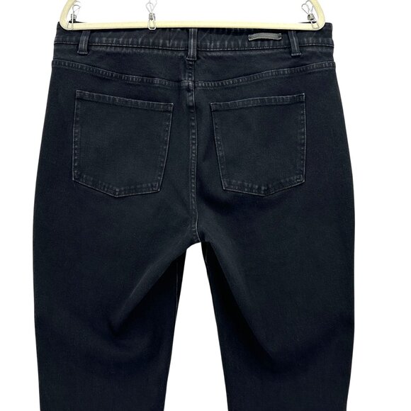 Soft Surroundings Womens Large Jeans Black Denim Slim Straight Stretch 5 Pocket - Picture 5 of 8